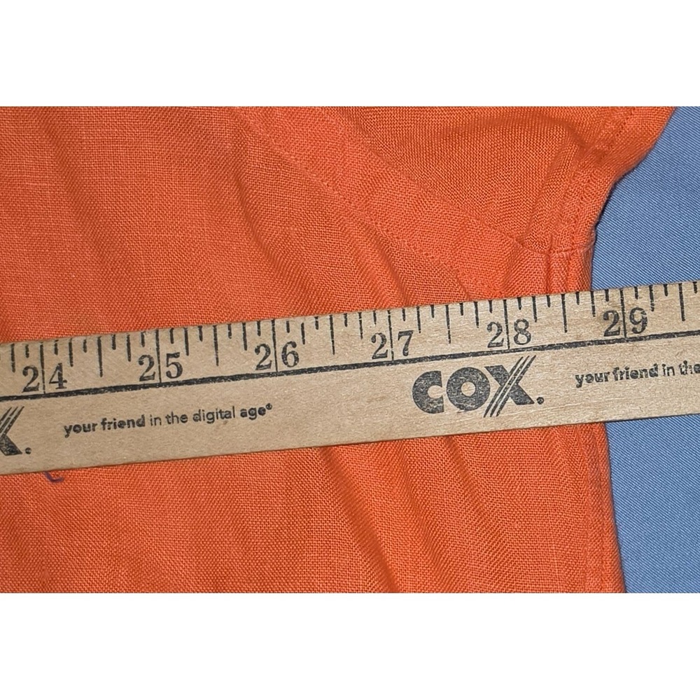 Vintage‎ Polo Ralph Lauren Lowell Sport Linen Button Up Shirt Mens XL Orange - Picture 6 of 8